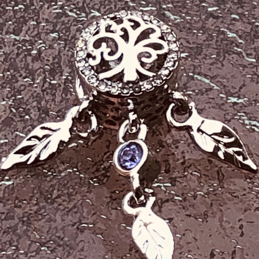 Dreamcatcher charm tree of life silver feather - Picture 2 of 3